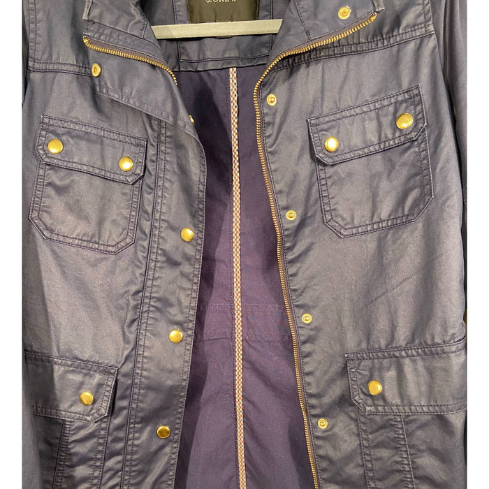 J. by J.Crew J. Crew Blue Gold Button Utility Boyfriend Jacket WC18 SZ Small