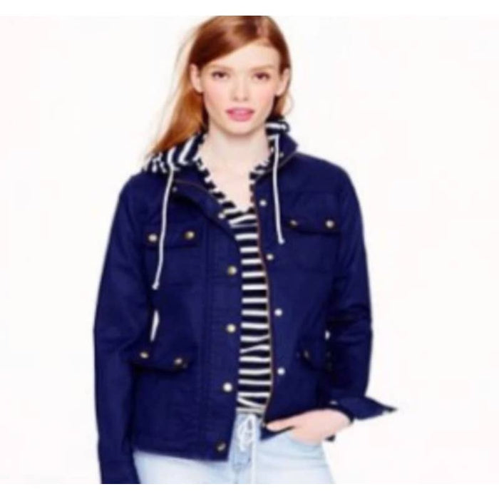 J. by J.Crew J. Crew Blue Gold Button Utility Boyfriend Jacket WC18 SZ Small