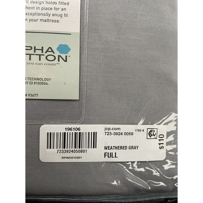 J. C. Penney full / gray JCPenney Collection Performance Sheet Set Quick Dri Ultra Fit MSRP $110 H100