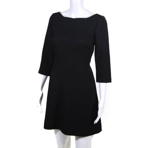 J.Crew Black / 4P J.CREW Women's Black Sheath Dress - Elegant Back Zip 3/4 Sleeve - Size 4P* 1325