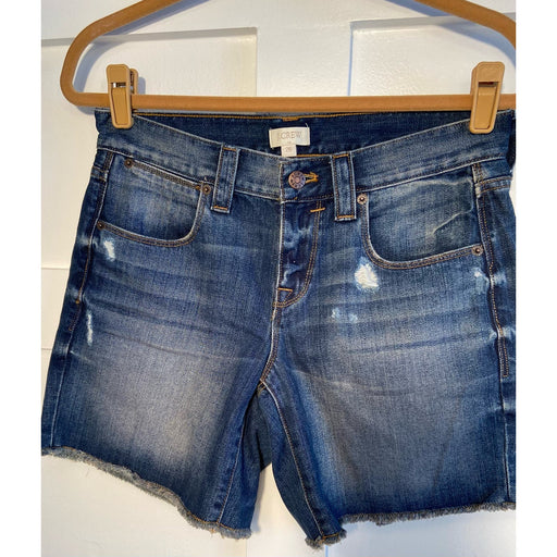 J.CREW Blue / 26 J.Crew Dark Denim Cut Off Distressed Jean Shorts - Size 26, Trendy * WS14