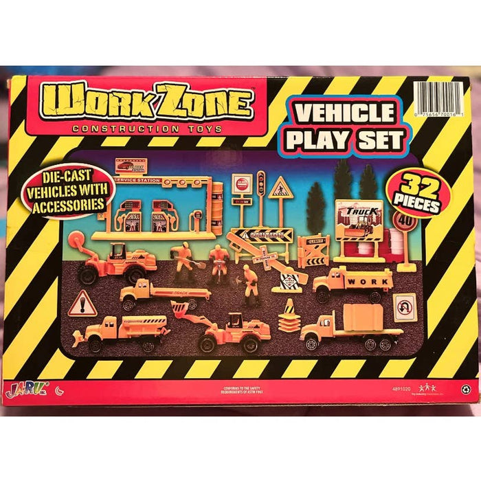 Jaru JA-RU inc. Work Zone Construction Toys 32 Pieces Vehicle Play Set NEW In Box toys