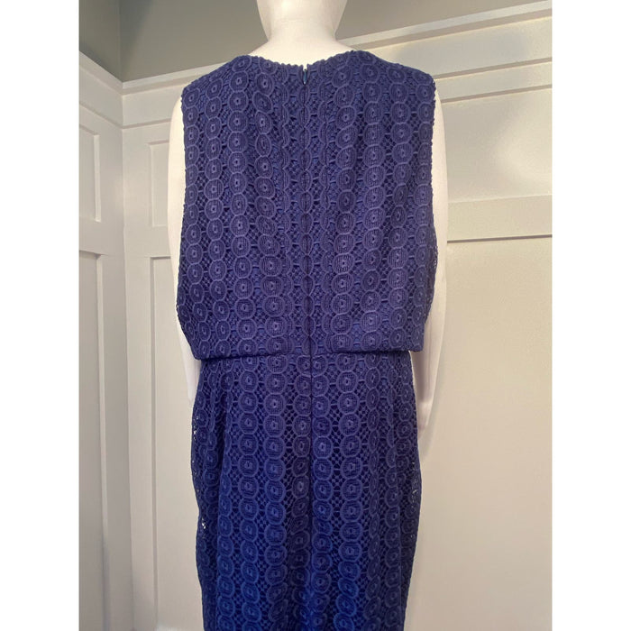 JCREW 20 / Blue J.Crew Crocheted Cocktail Dress Blue Women's Size 20* Elegant Layered Style WD21