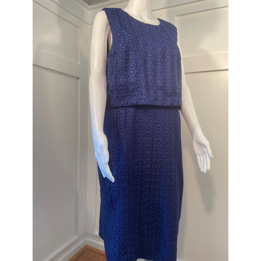 JCREW 20 / Blue J.Crew Crocheted Cocktail Dress Blue Women's Size 20* Elegant Layered Style WD21