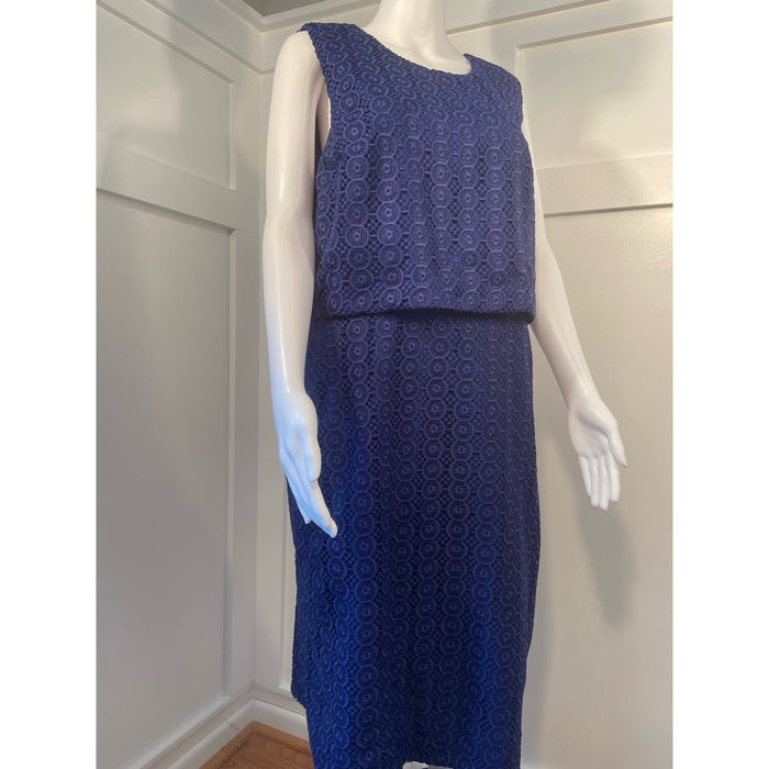 JCREW 20 / Blue J.Crew Crocheted Cocktail Dress Blue Women's Size 20* Elegant Layered Style WD21