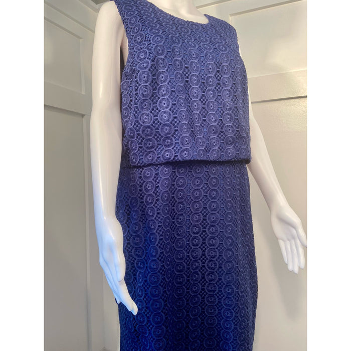 JCREW 20 / Blue J.Crew Crocheted Cocktail Dress Blue Women's Size 20* Elegant Layered Style WD21