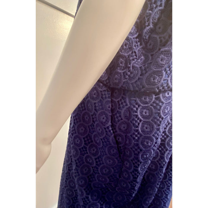 JCREW 20 / Blue J.Crew Crocheted Cocktail Dress Blue Women's Size 20* Elegant Layered Style WD21