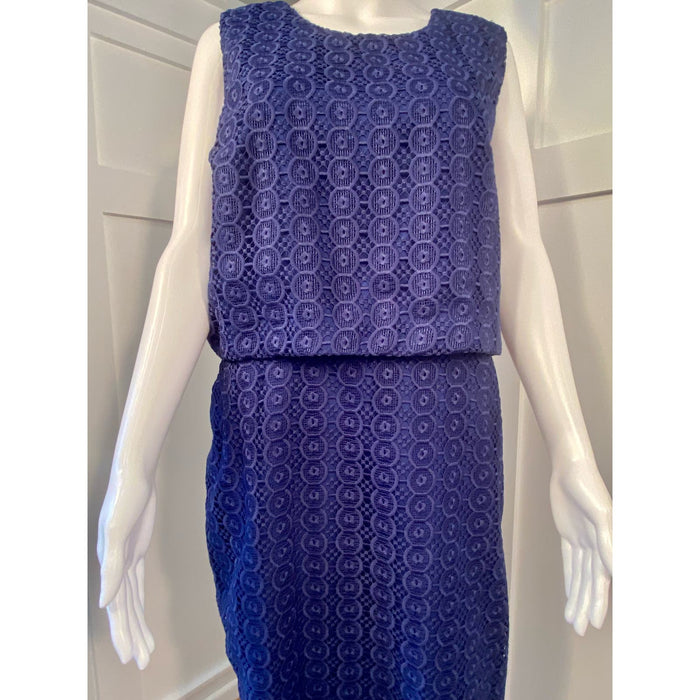 JCREW 20 / Blue J.Crew Crocheted Cocktail Dress Blue Women's Size 20* Elegant Layered Style WD21