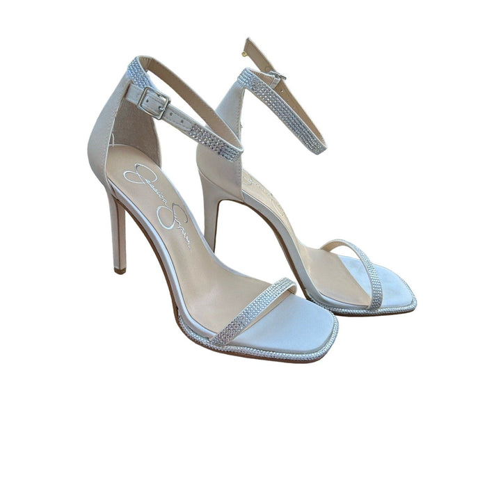 Jessica Simpson Clear / 6 Jessica Simpson Women's Bridal Ostey Ankle-Strap Dress Sandals SZ 6 M - Elegant Heels $89