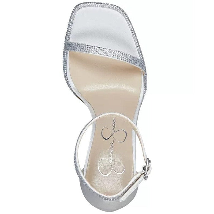 Jessica Simpson Clear / 6 Jessica Simpson Women's Bridal Ostey Ankle-Strap Dress Sandals SZ 6 M - Elegant Heels $89