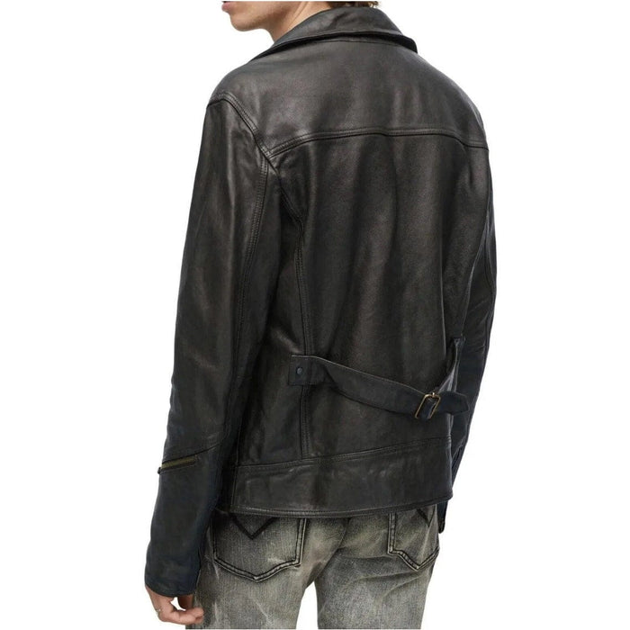 John Varvatos John Varvatos Men's Degraw Sheep Skin Leather Blouson Jacket Black 44 US NWT