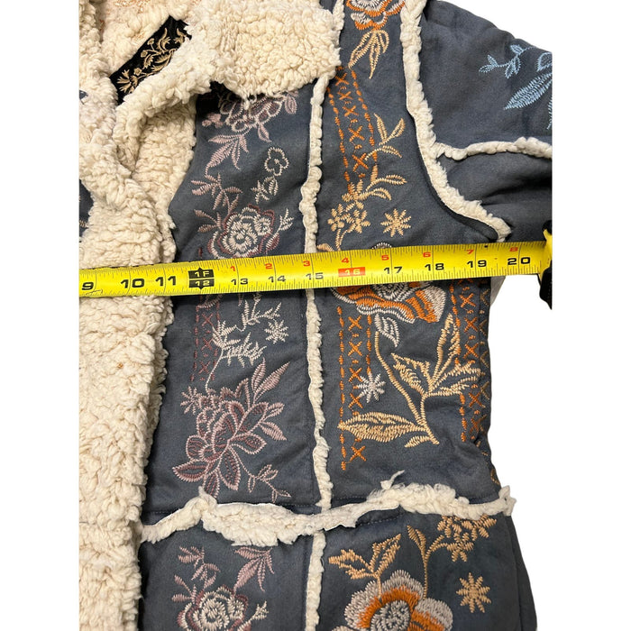 Johnny Was Small / Multicolor nny Was Splendidis Suede Jacket, Floral Embroidered, Sz S * 1102