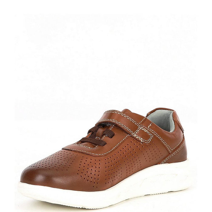 Johnston & Murphy 8M / Brown "Johnston & Murphy Boys Activate U-Throat Leather Sneakers - Size 8M, Classic Style and Comfort"