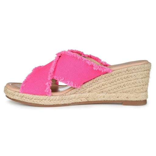 Journee Pink / 8 Journee Collection Women's Shanni Tru Comfort Wedge Heel Espadrille Sandals SZ 8