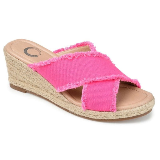 Journee Pink / 8 Journee Collection Women's Shanni Tru Comfort Wedge Heel Espadrille Sandals SZ 8