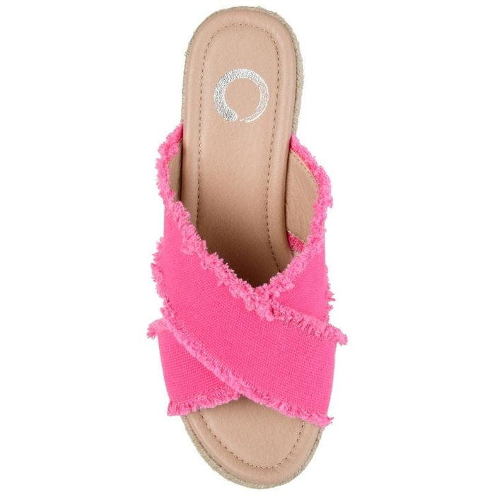 Journee Pink / 8 Journee Collection Women's Shanni Tru Comfort Wedge Heel Espadrille Sandals SZ 8