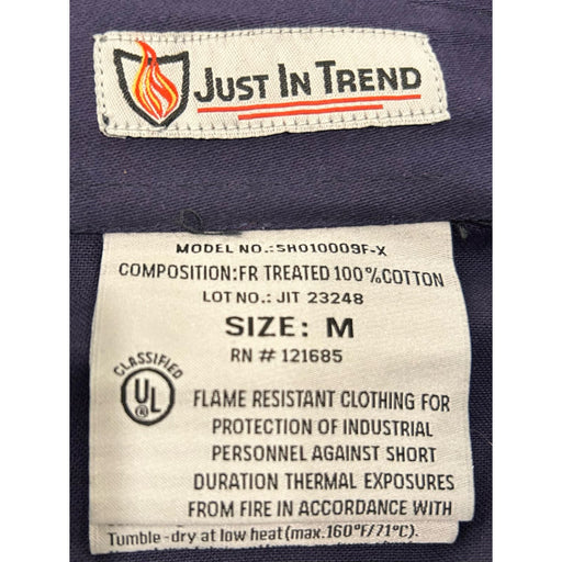 Just in Trend Medium / Blue Just in Trend Flame Resistant Welding Shirt - 100% Cotton, Size Medium * m510