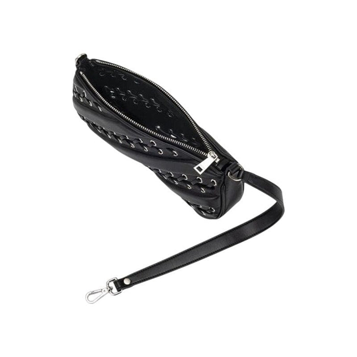 JW PEI Bags JW PEI Women's Black Studded Shoulder Bag with Eyelet Detailing