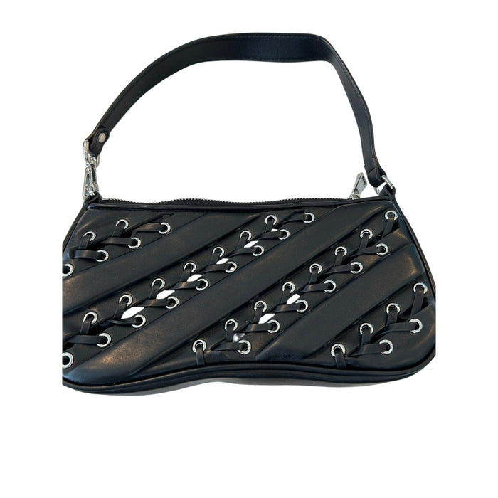 JW PEI Bags JW PEI Women's Black Studded Shoulder Bag with Eyelet Detailing