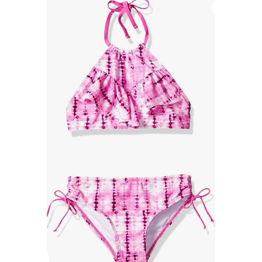 Kanu Surf 6 / Pink Kanu Surf Girls' Morgan Ruffle Halter Bikini 2-Piece Swimsuit, Pink, Size 6. K74 *