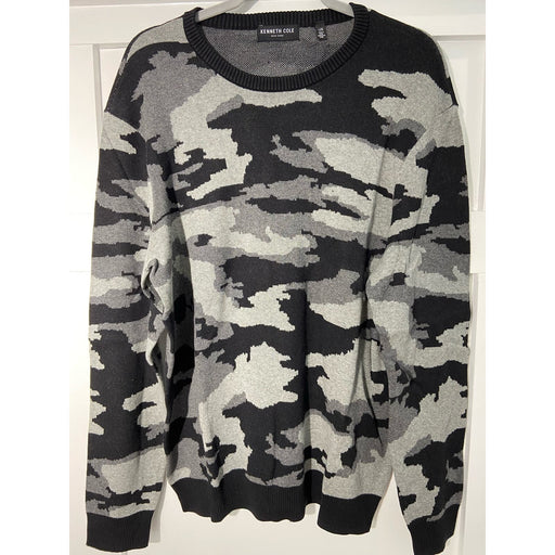 Kenneth Cole Large / Black-Gray "Kenneth Cole Men's Camouflage Sweater - Large - Mens 171"