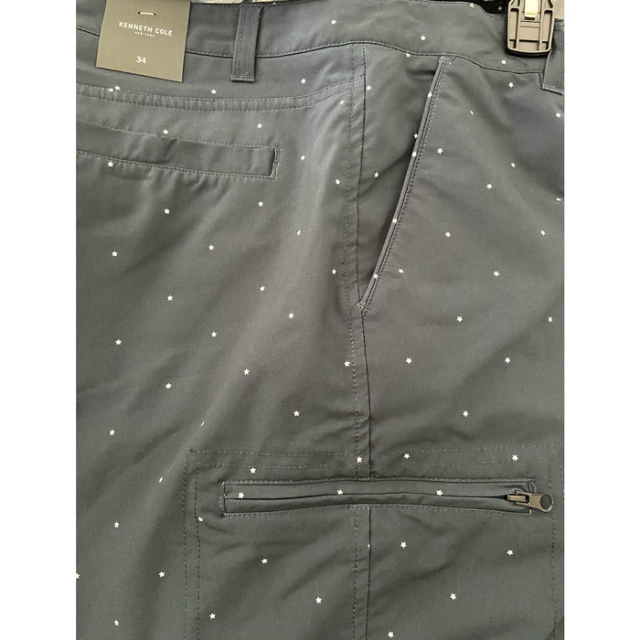 Kenneth Cole New York 34 / Blue Kenneth Cole Men's Star Print Tech Cargo Shorts - Navy, Size 34 * MS32