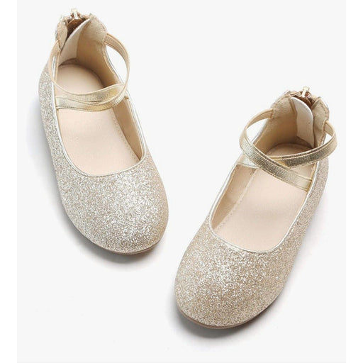 Kiderence 12M / Gold Glitter Kiderence Girls Shoes Ballerina Ballet Flats.  Mary Janes | Size 12M