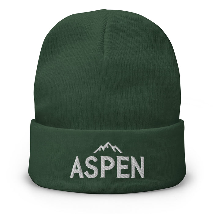 Aspen Embroidered Beanie Cozy Cotton Blend Winter  Ski Hat