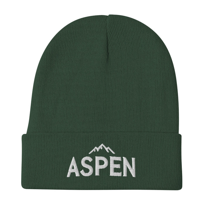 Aspen Embroidered Beanie Cozy Cotton Blend Winter  Ski Hat