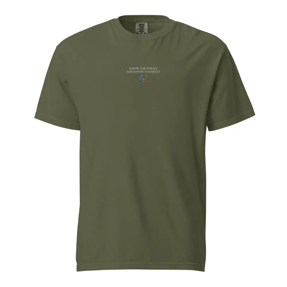 Dark green short-sleeve tee with bold koi yin yang design