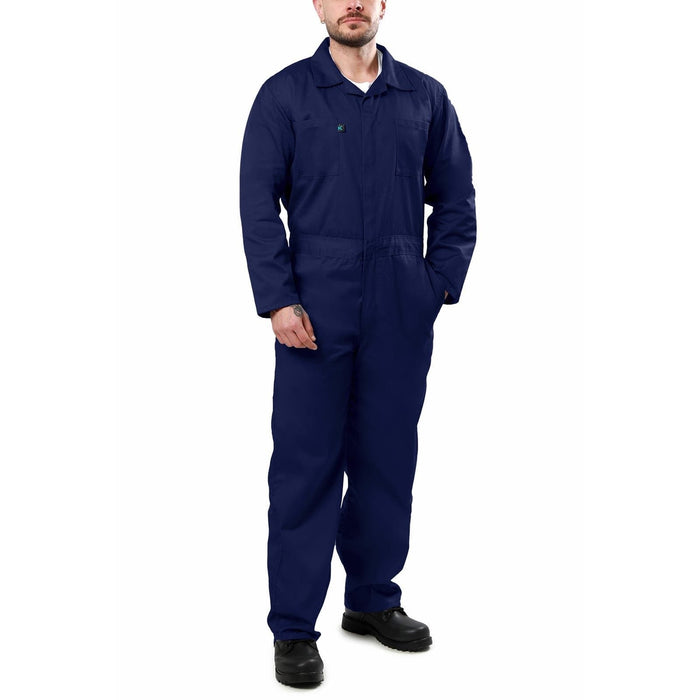 KOLOSSUS XXL / Blue Kolossus Men's Coverall Jumpsuit Long Sleeve Elastic Waist, XXL Blue * men920