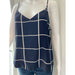 L’AGENCE XS / Navy L'AGENCE Jane Windowpane Silk Camisole Top - Navy/White - Size XS* WOM203