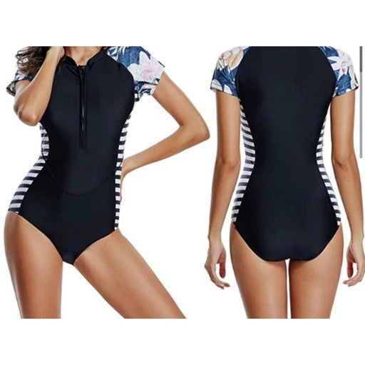 LafyKoly Small / Black LafyKoly Women's One-Piece Rash Guard Swimsuit, Size Small * Wom259