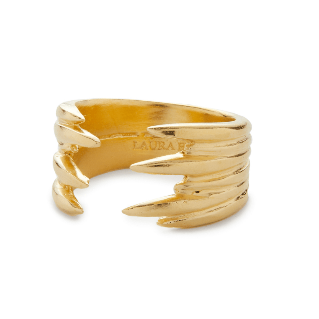 Leah 14K Gold Filled Textured Band Ring Stacking Everyday Minimalist - Triniskies