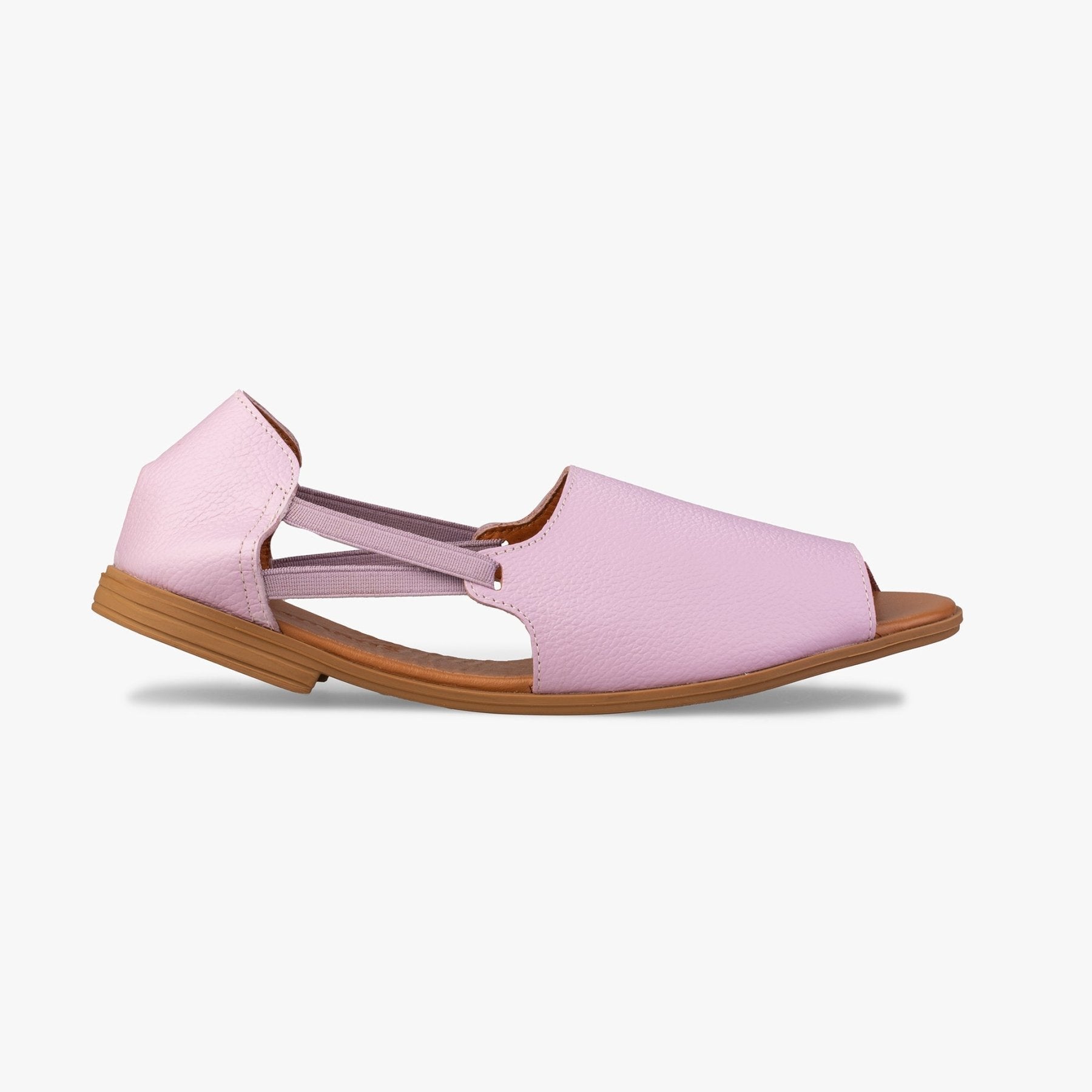 Lilac Dream Peep Toe Sandals - Womads Pastel Leather Flats for Women - Triniskies