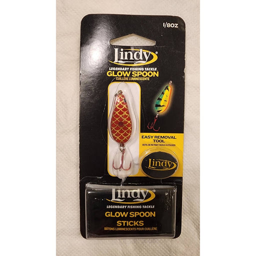 Lindy Lindy 1/8 Oz Glow Spoon + 3 Glow Sticks Tungsten Rattles Spoon Fishing Lure Bass