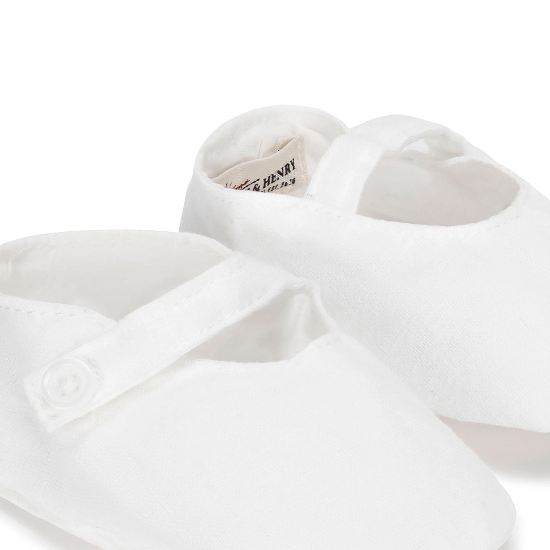 Linen Baby Soft Shoes - Organic Cotton Blend Booties with Button Strap - Triniskies