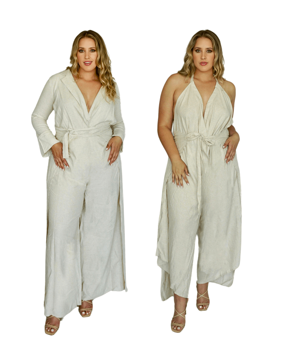 Linen Pant to Jumpsuit – Convertible Wide Leg Wrap with Pockets | Resortwear - Triniskies