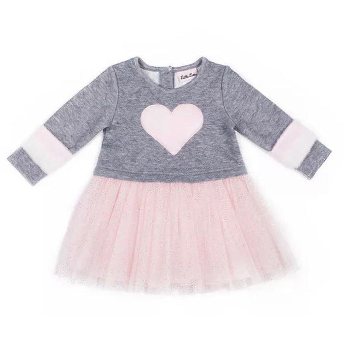 Little Lass 18 Months / Pink-Gray Toddler Girl Little Lass Quilted Tulle Jacket, Size 18 Months K36 *