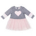 Little Lass 18 Months / Pink-Gray Toddler Girl Little Lass Quilted Tulle Jacket, Size 18 Months K36 *