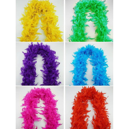 Liuliubty one size / multi Vibrant Flapper Feather Boas Party Pack with Heart-Shaped Sunglasses 6 Pcs