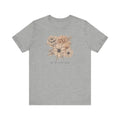 Gray trendy floral art unisex jersey short sleeve t-shirt with floral graphic