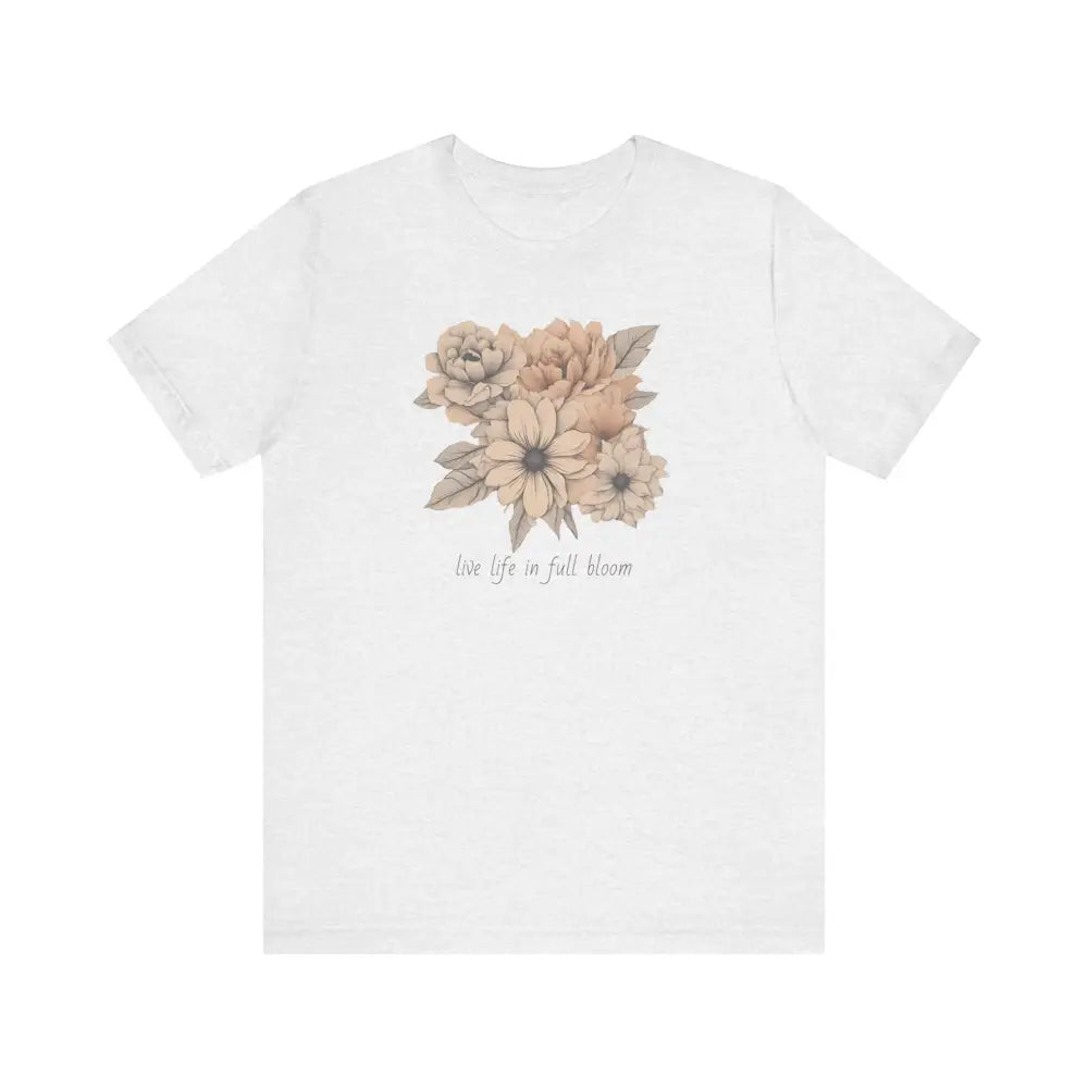 Trendy floral art unisex jersey short sleeve white t-shirt with graphic