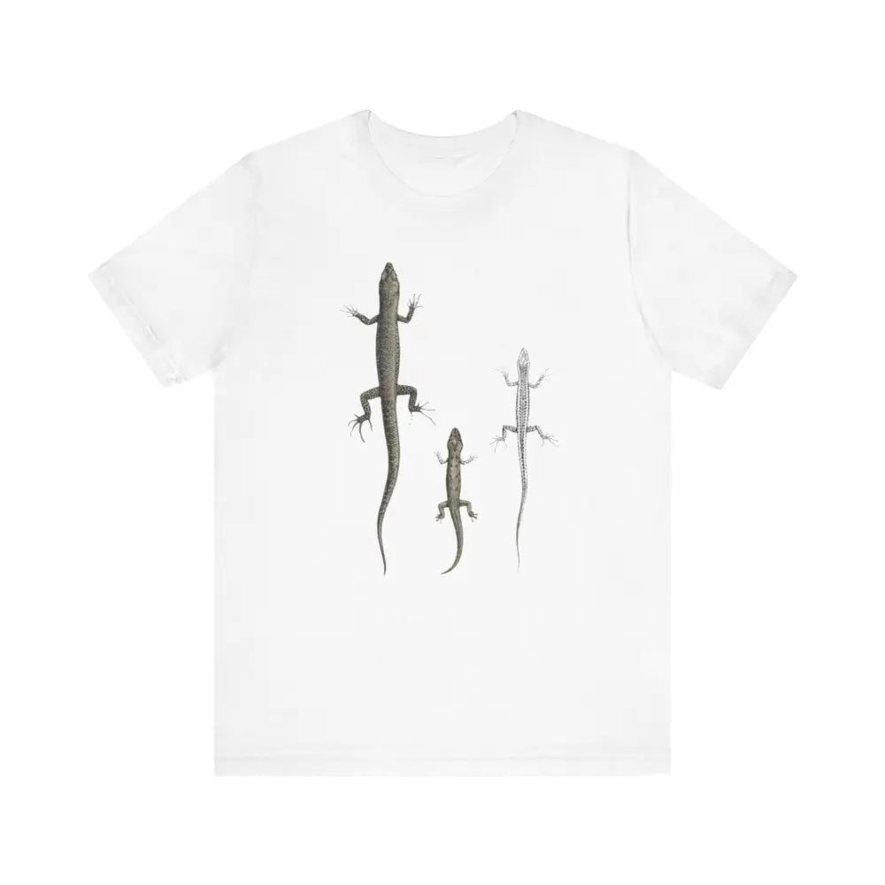 White Christmas Island Forest Skink lizard graphic t-shirt