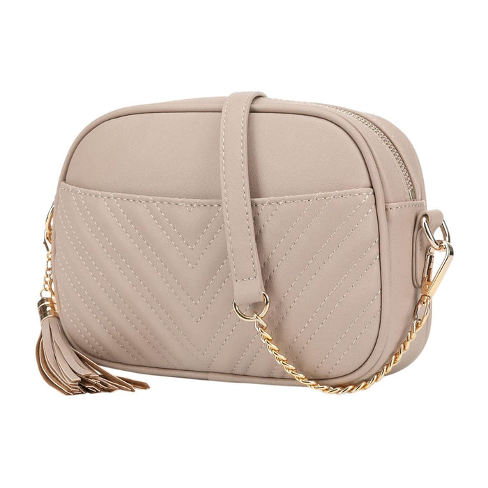 Lola Mae Bags Lola Mae Chevron Quilted Crossbody Bag with Tassel for Women