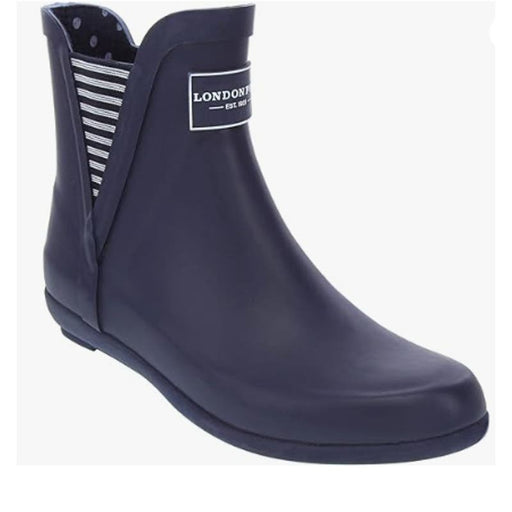 London Fog 6 / Blue / Rubber LONDON FOG Womens Piccadilly Rain Boot Navy 6 M US