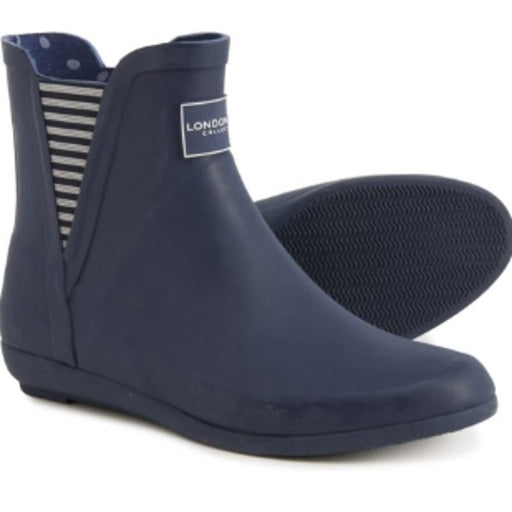 London Fog 6 / Blue / Rubber LONDON FOG Womens Piccadilly Rain Boot Navy 6 M US