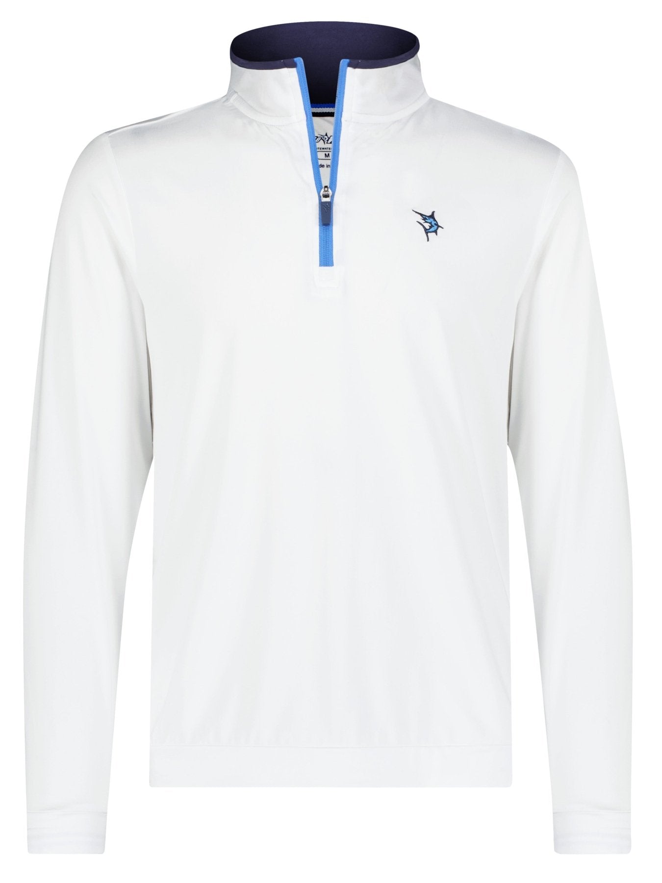 Long Beach Quarter Zip White - UPF 50 Performance Sun Shirt Men's Performance - Triniskies