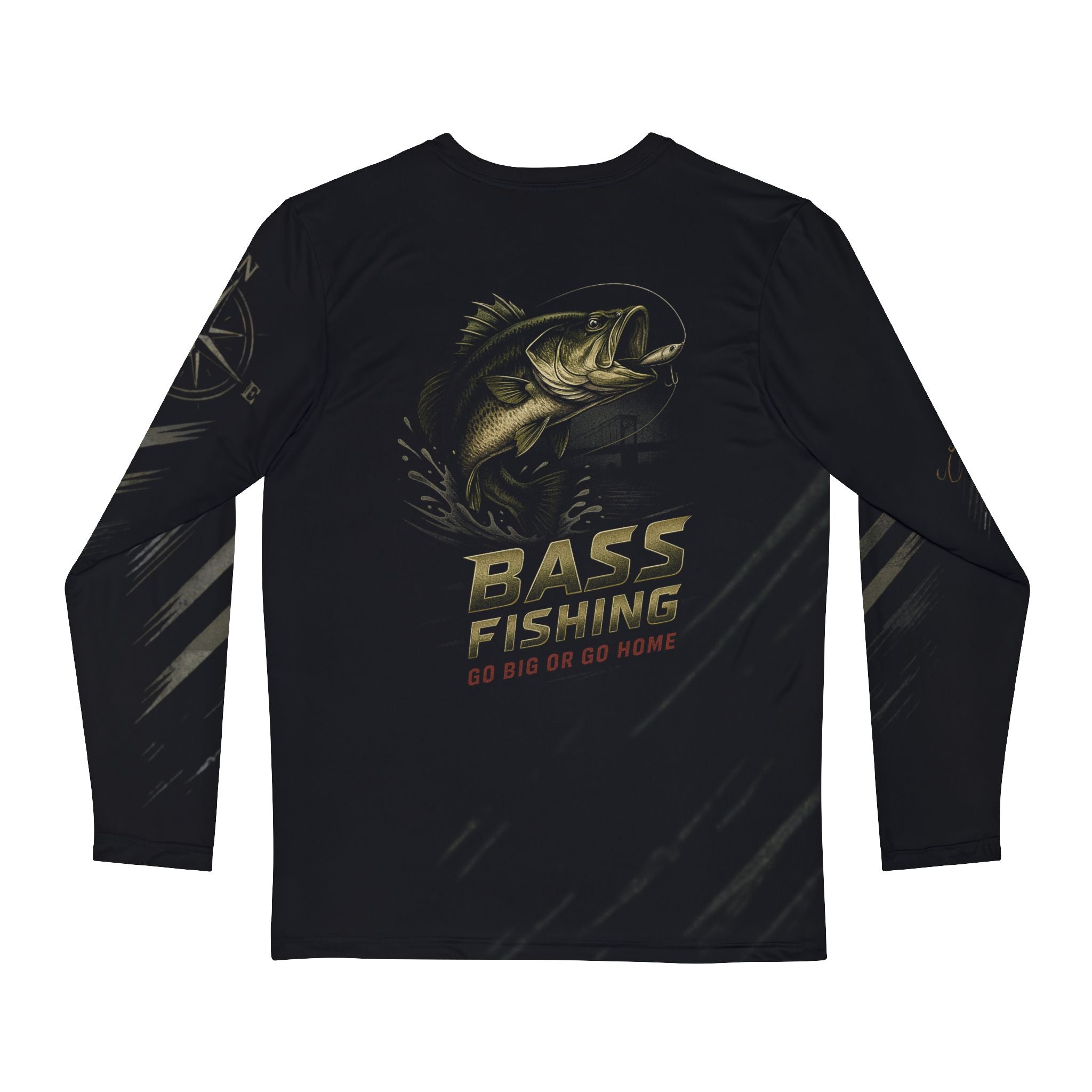Long Sleeve Fishing Shirt, Perfect for Anglers, Casual Outdoor Wear, Fishing Trip Apparel, Great for Holidays and Gifts, Bass Fishing - Triniskies