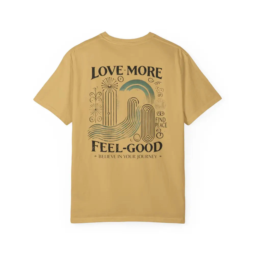 Journey Comfort Colors mustard yellow graphic tee with back design